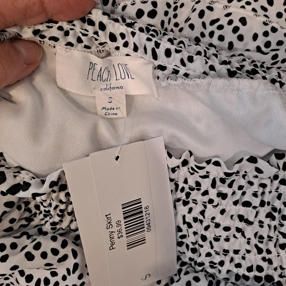 Peach Love California Black and White Skirt - Picture 6 of 8